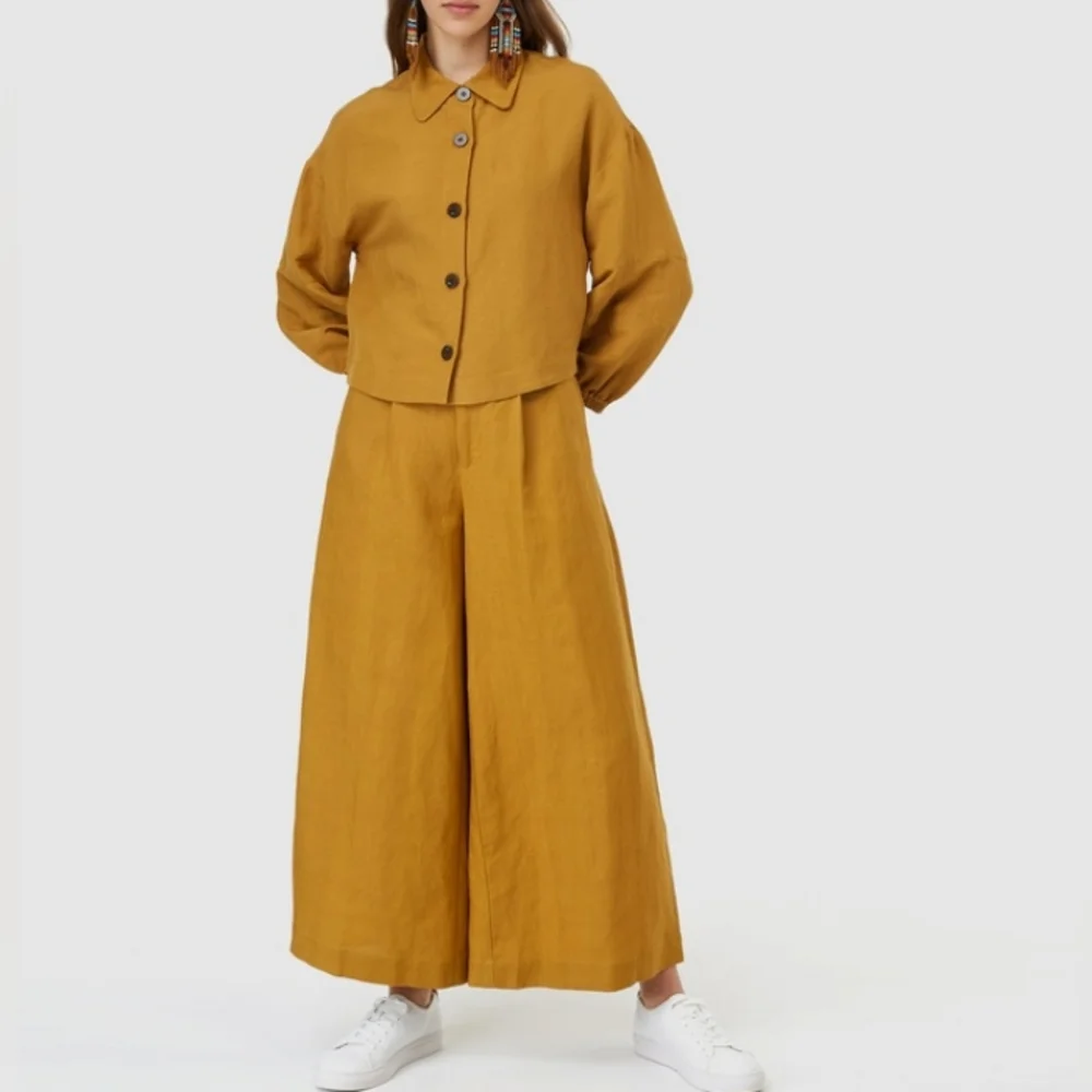 GORMAN Golden Mustard Linen Cropped Jacket - Picture 9 of 16